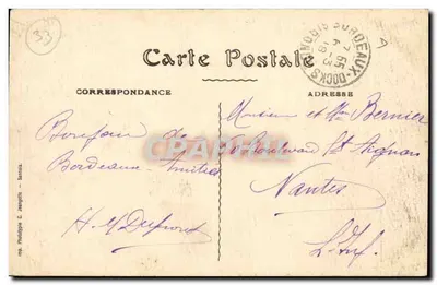 As Alées de Tourny — Bordeaux — BR-48 — editor Jeangette, Sanlois — Verso