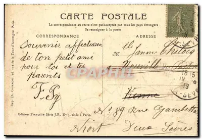 Primavera - As Cerejas — F. By, Edição Francesa Série J.R. No. 3 — Verso