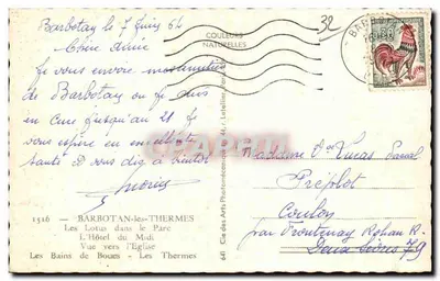 Bazbotan-les-Thermes — widok panoramiczny — Cie des Arts Photomécaniques — Rewers