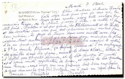 Miniatura Golfu — Bains de Boue — Barbotan-les-Thermes (Gers) — Rewers