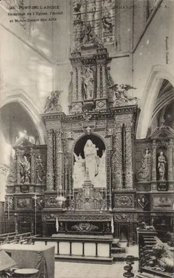 Pont-de-l'Arche — Interior da Igreja, o Altar e Nossa Senhora dos Artes — Papiereto Touchet