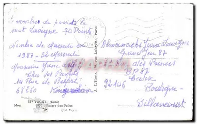 Praça dos Poilus - Bilhete postal antigo — Verso
