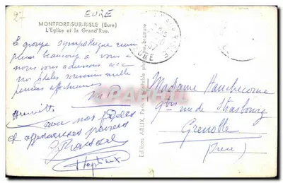 Montfort-sur-Risle (Eure) — A Igreja e a Grand'Rue — Edições ARLIX, folheto — Verso