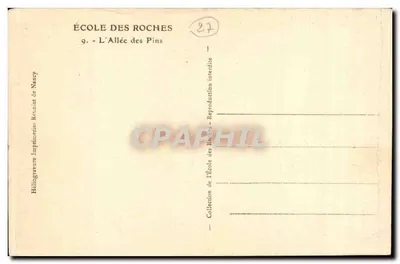 Escola das Rochas — A Avenida dos Pinheiros — Héliogravure da Escola das Rochas — Verso