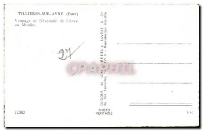 Tillières-sur-Avre — Wannage i Zbiornik na Avrze przy Młynie — wydawca Estel, nr 22082 — Rewers