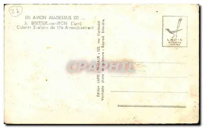 Breteuil-sur-Iton — Colônia Escolar — Edição LARIE — Verso