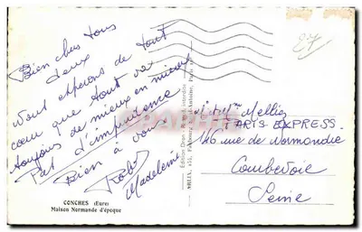 Conches (Eure) — Casa Normanda da época — Edição Dion, Paris — Verso