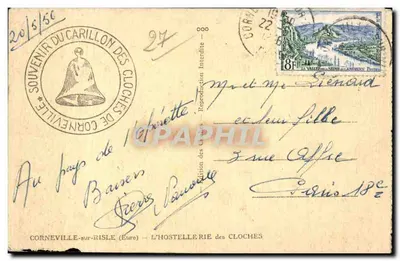 Hostellerie das Campanas — Corneville-sur-Risle — editada por Cim — Verso