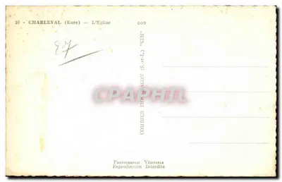 Charlevat (Eure) — A Igreja — Combière Imprimeur — Verso
