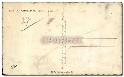 Igreja de Charleval — Eure — editor La Cigogne — Verso