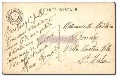 Two children in swimsuits and hats on a beach — Association Alsacienne de Pupriculture, publisher Braun & Cie, Dornach — Back