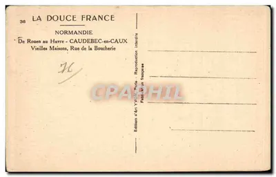 Caudebec-en-Caux — Oude Huizen — Kunstuitgave YVON — Achterkant