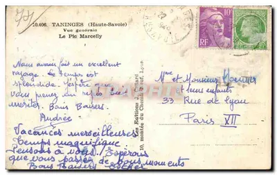 TANINGES (Haute-Savoie) — Vista geral — Le Pic Marcelly — Les Éditions J. Cellard, Lyon — Verso