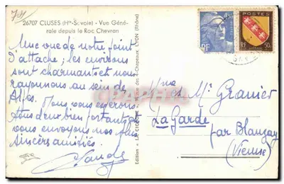 Cluses (Haute-Savoie) — Vista Geral do Roc Chevran — Edição « La Cigogne » — Verso
