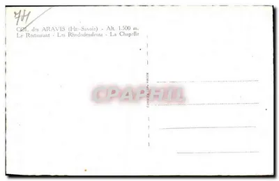 Col des Aravis (Alta Saboia) — O Restaurante - Os Rhododendros - A Capela — Comblain-Macon — Verso