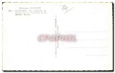 Okręg Annecy — Montmin. Ogólny widok. Masiv Tournette i Wielka Skala. — Rewers