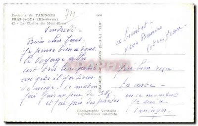 Aproximadamente Taninges — Praz-de-Lys (Haute-Savoie) — Comlier Int. L. (S.-et-L.) — Verso