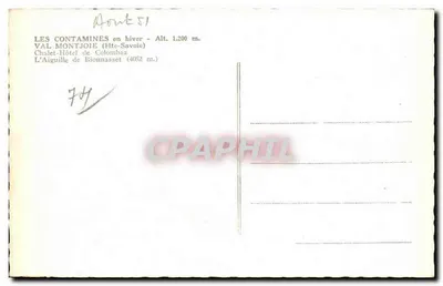 Les Contamines w zimie — Val Montjoie, Chalet-Hôtel de Colombaz, L'Aiguille de Bionnasset — Rewers