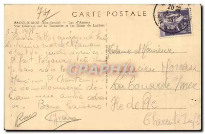 Saint-Jorioz (Haute-Savoie) — Lac d'Annecy i Dents de Lanfon — Wydawca Cimy — Rewers