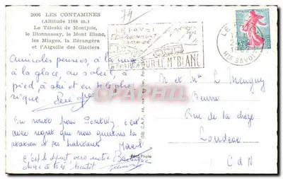 Les Contamines — Mont Blanc — Téléski de Montjoie — wydawca Le Fayet — Rewers