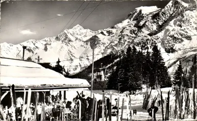 Półnowoczesna pocztówka Les Contamines Montjoie Chalet de l'étape la chaîne des Miages