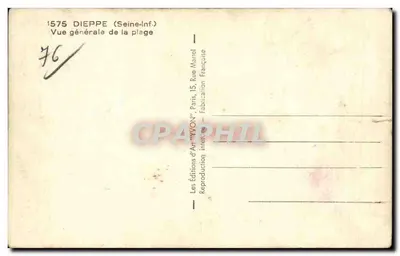 Dieppe (Seine-Inf.) — Ogólny widok plaży — Wydawnictwo Sztuki 'WON', Paryż — Rewers