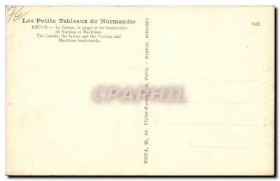 Dieppe — Kasyno, trawniki i bulwary — Wydawca Dieppe, nr 1051 — Rewers