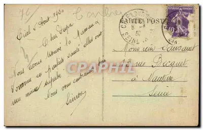 Criel-Plage — Most Chantereine — wyd. Vve Dolique, Au Souvenir 1927 — Rewers