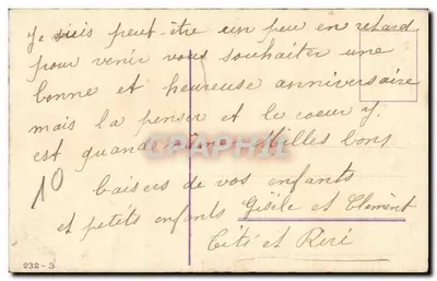 Criança e cachorro — Aniversário — Editor não identificado, número de série não visível — Verso