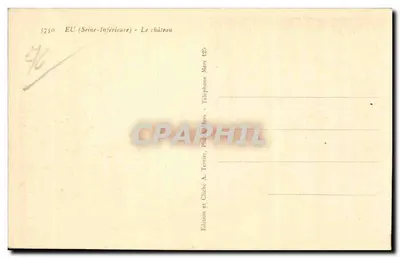 Eu (Seine-Inférieure) — Zamek — Wydawnictwo A. Terrier — Rewers