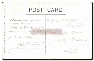 Przyjazd syna! — W domu na urlopie. — Latayette, N° 073, Série 1914 — Rewers