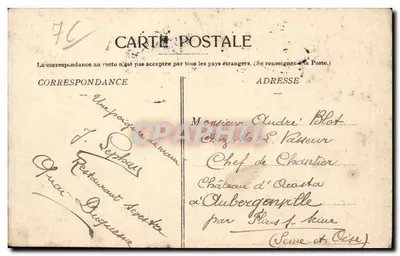 Dieppe — Vista General — Ediciones de las Galerías París — Reverso