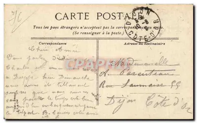 Dieppe — O Castelo — editor desconhecido, número de série não visível — Verso