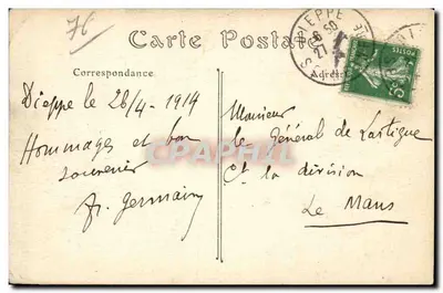 Dieppe — La Piazza del Casinò e il vecchio Castello — ND. Fot. n° 464 — Verso