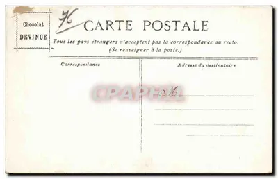 Dieppe — El viejo castillo en la cima de la falda — Chocolat Devinc — Reverso