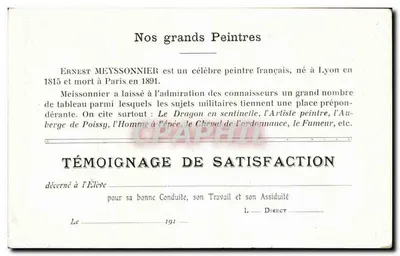 O Fumante — Meissonnier — 1887 — Verso