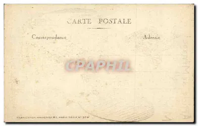 Homem com chifres de cervo diante de um espelho — Artigo de Ménage !.. — Fabricação Francesa M.L. Paris, Série N° 574 — Verso