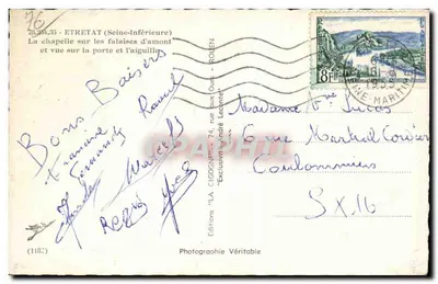 La Cigogne — Kaplica na falistych wybrzeżach i widok na bramę — Éditions 'LA CIGOGNE' — Rewers