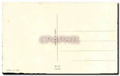 Kobieta w czerwonym stroju na pociągu — humorystyczne — M.D. Paris, seria N° 180 — Rewers
