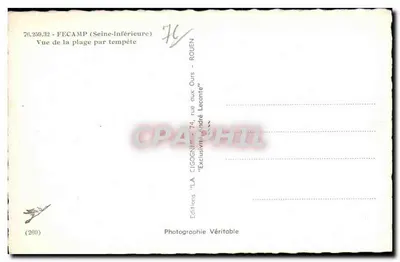 Fécamp (Seine-Inférieure) — Widok plaży pod burzowe — LA CIGOGNE — Rewers