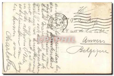 Le Havre — Ayuntamiento y el Paseo — editor anónimo, n° 166 — Reverso