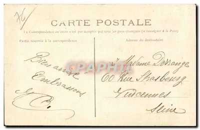 Le Havre — Beeld van Casimir-Delavigne — Uitgave Cliché A. H. — Achterkant