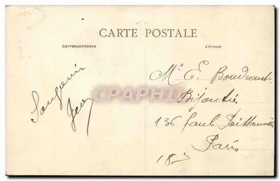Casamento Rural (a Declaração) — Editor: C. Lestin, 1910 — Selo de 5c verde República Francesa — Verso