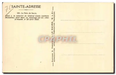 Pory — Monumento comemorativo — Edições G. Forestière, Le Havre — Verso