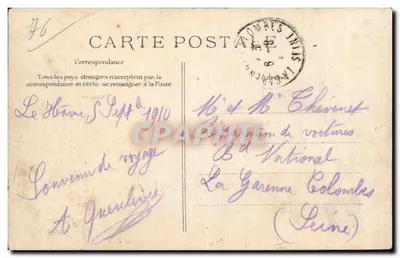 Le Havre — Panorama i nowa wejście do portu — wydawca nieznany, nr 25 — Rewers