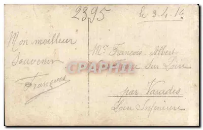 Grupa żołnierzy — Francja, 1916 — éditeur inconnu, n° de série 2395 — Rewers