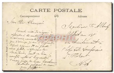 Üniformalı asker — bir şalterli kapı önünde — yayıncı R. Guallemont, Bézignat ve Cie, n° 9706 — Arka yüz