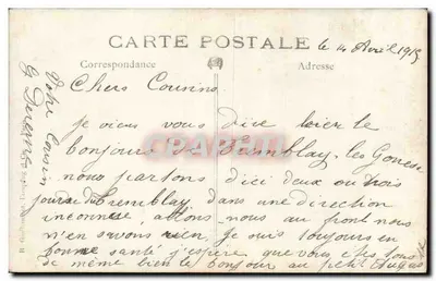 Soldado en uniforme — Francia, 1915 — R. Giribon-Rot, N° 127 — Reverso