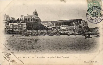 Le Treport - O Porto Anterior vista tirada do Ponte Tornada - Bilhete postal antigo