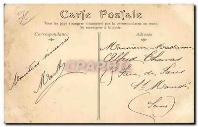 Le Tréport — A Praia com Maré Alta — CPAPHIL n°132 — Verso